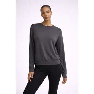John Galt Gray Lightweight Sweater Crew Neck Long Sleeve Soft Knit